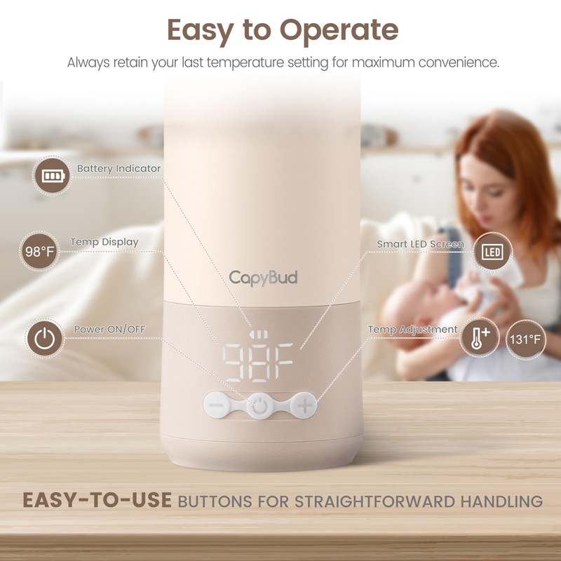 CapyBud Portable Bottle Warmer for Travel, 12 Oz Milk Warmer