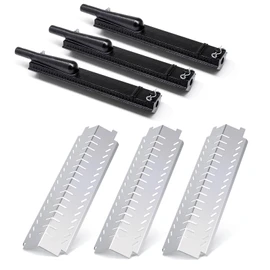 Grill Replacement Parts for Charbroil 463240904 463251605 463251505, Grill Burner & & Heat Shield for Char-Broil, Replacement Parts for Front Avenue Grill