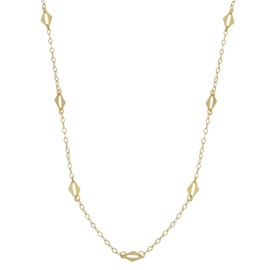 Kooljewelry 10k Yellow Gold Diamond-Shaped Station Necklace, Metal, Diamond