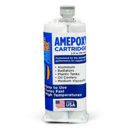 AM WORLDWIDE AMEPOXY High-Temperature Aluminum Radiator Repair Epoxy - 2oz Kit for Metal & Automotive Repairs