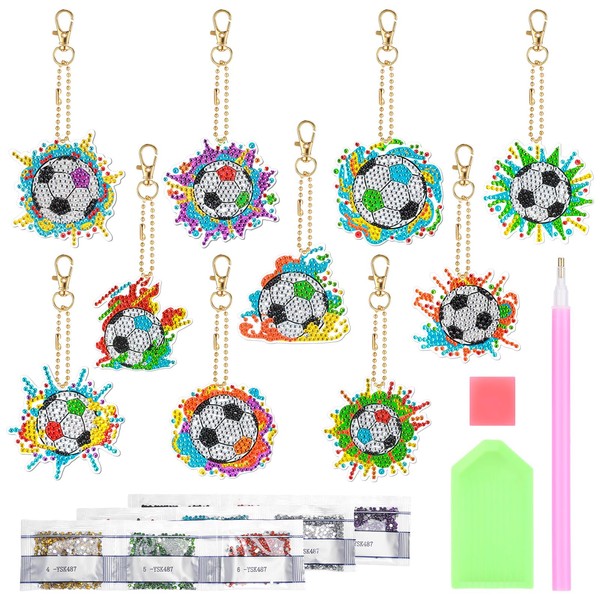 patinadrift 10 Piece Diamond Painting Key Chain Set 5D Diamond