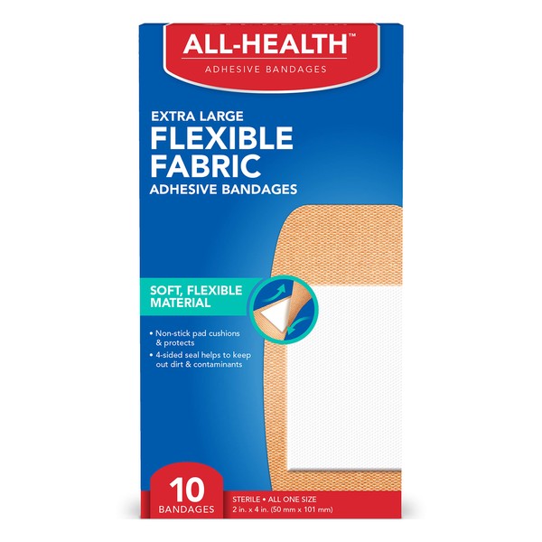 All Health Flexible Fabric Adhesive Bandages, XL 2 in x