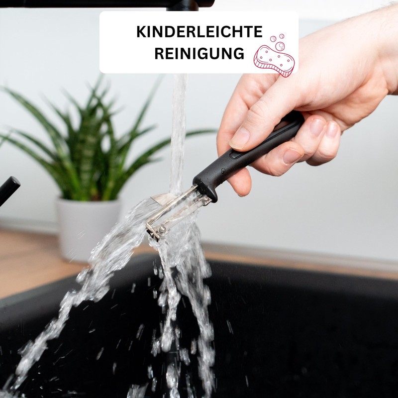 Westmark 28032270 Sparschäler Gentle für Linkshänder, PP/Edelstahl, schwarz / silber,