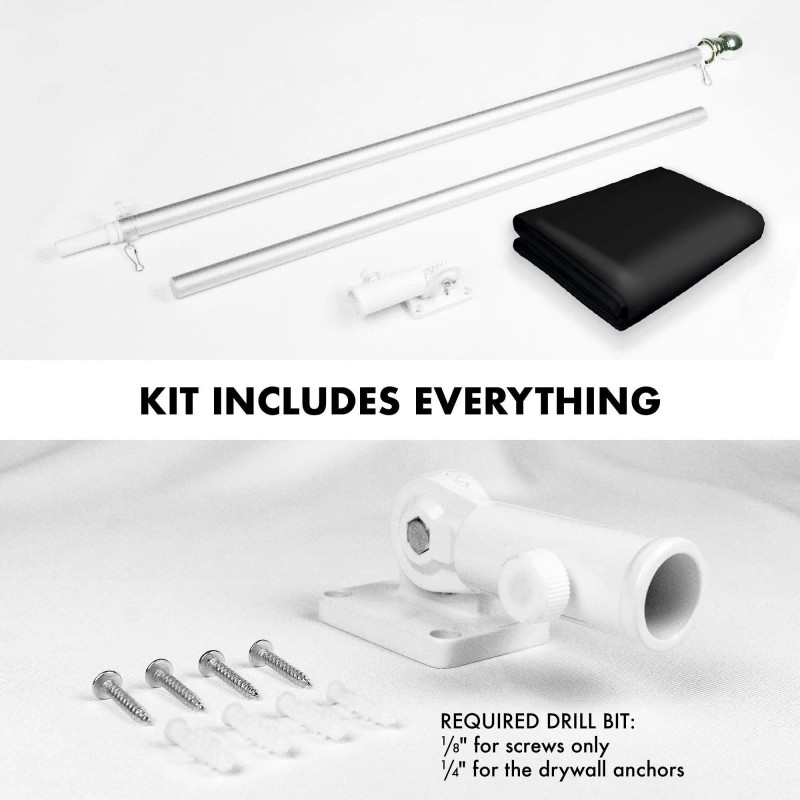 UD_G128 Combo Pack: 5 Ft Tangle Free Aluminum Spinning Flagpole