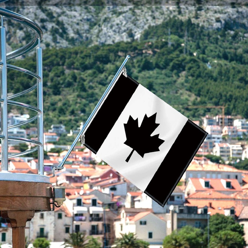 2×3 FT Black Canada Flag,Medium 60×90 CM Canadian Outdoor Banner,100D