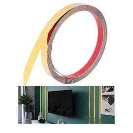 Peel and Stick Wall Moulding Panels Panelling Kit Coving for Ceilings Peel and Stick Moulding Trim Flexi Moulding Dado Rail for Wall Ceiling Floor Cabinet Tile Trim (Gold 5.5mx0.66cm)
