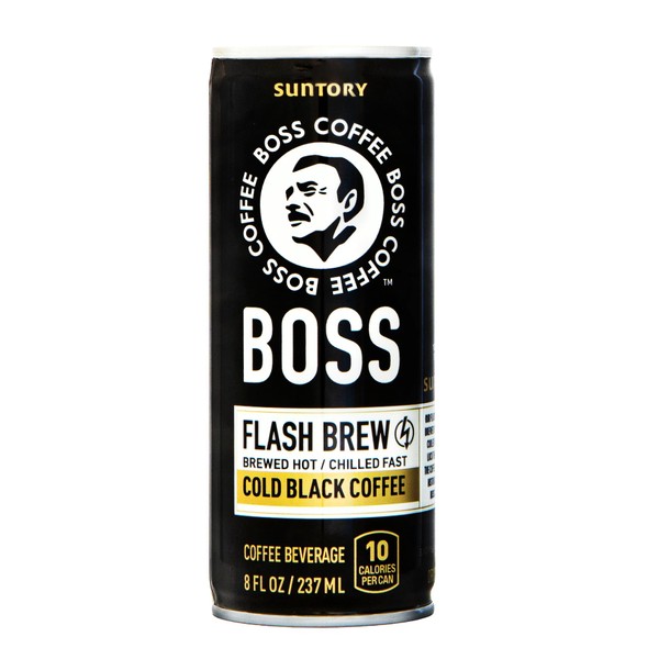 BOSS Coffee by Suntory - Japanese Flash Brew Original Black Coffee, 8oz 12 Pack, Imported from Japan, Espresso Doubleshot, Ready to Drink, Keto Friendly, Vegan, No Sugar, No Gluten, No Dairy