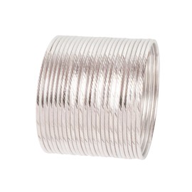 Touchstone NEW Indian Bollywood Desire Handcrafted Exclusively Peeled Pattern Textured Silver Color Designer Jewelry Bracelets Bangle. Set Of 24 For Women