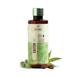  N-at H-abit Cold Pressed 100% Pure Castor (Arandi) Oil for Skin & Hair With Vitamin E, Omega-6 & 9, Mineral Free - (200 ml)