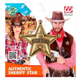 W WIDMANN MILANO Party Fashion Widmann 03248 - Sheriff-Stern, Accessoire, Cowboy, Cowgirl, wilder Westen, Motto-Party, Karneval