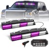 Emergency Dash Strobe Lights 48W 48-LED Blue/White Hazard Warning Light