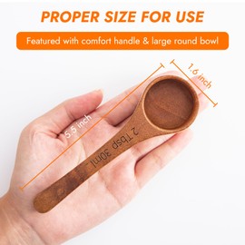 GinSent Wood Coffee Scoop-4 Pieces Small Measuring Spoons for Ground Coffee,Tea,Sugar,Seasoning-Multipurpose Wooden Scoop for Jars,Canisters,Bath Salts,Laundry Detergent(2 Tbsp)