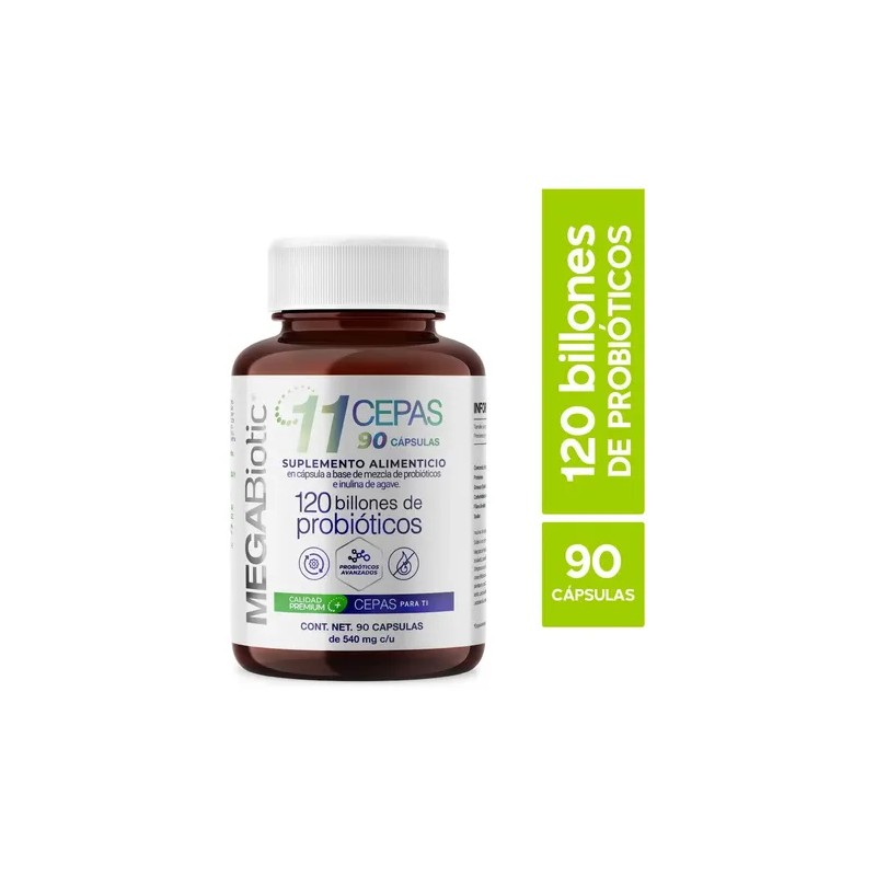 Probioticos 11 Cepas De 120 Billones Megabiotic 90 Capsulas 120