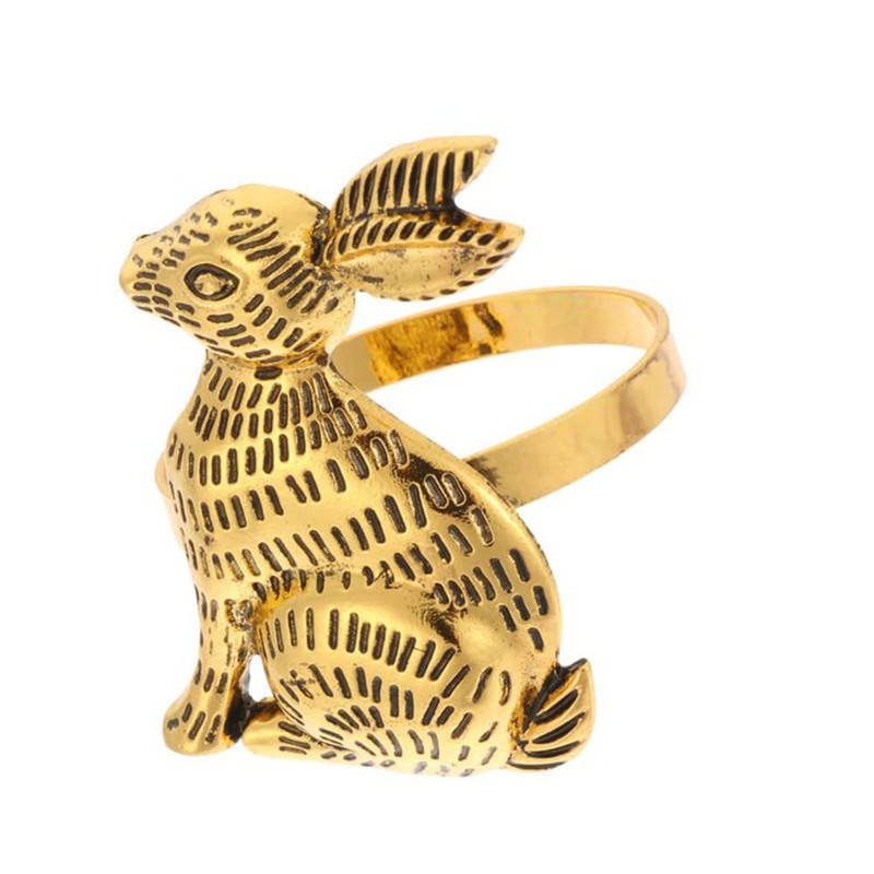 CENPEK 6pcs Easter Bunny Napkin Rings Rabbit Napkin Ring Holders