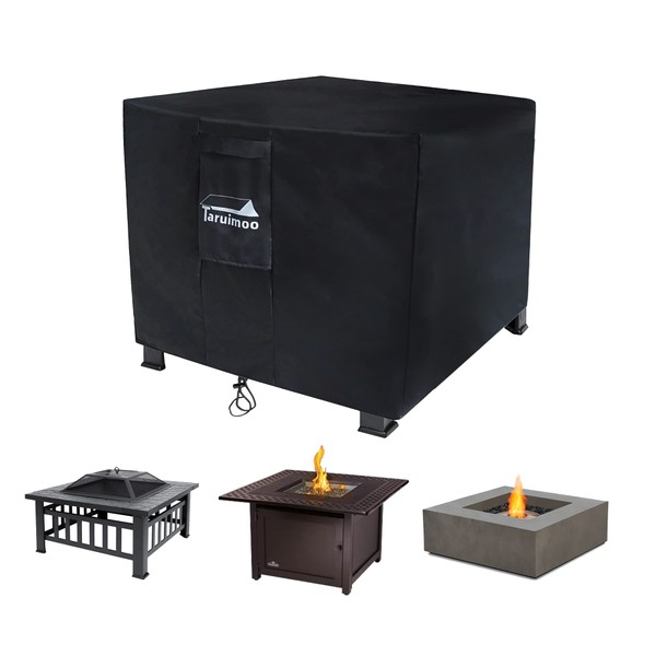 Taruimoo Fire Pit Cover Square Heavy-Duty Outdoor firepit Cover Waterproof
