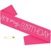 TxscOxwP1 'It's My Birthday' Glitter Sash, Hot Pink Satin Birthday