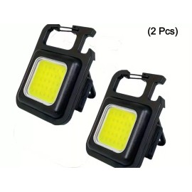 Unbranded 2x 4 Mode COB 800 Lumens Mini Flashlight Keychain Magnetic (2pc) NEW in Box