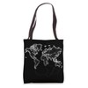World Map Contour Tote Bag