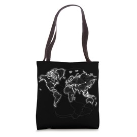 World Map Contour Tote Bag