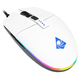 MUNFROST Mouse Gamer Triton/Óptico/USB/Sensor Pixart PWM 3360 / Iluminación ARGB/hasta 12,000 DPIs / 6 Botones (Blanco)