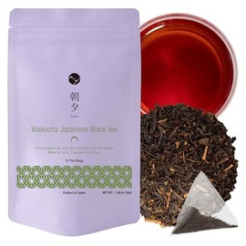 Asayu Japan Wakocha Black Tea - 2.5g x 15 Bags Japanese Premium Wakocha, 100% Made in Japan