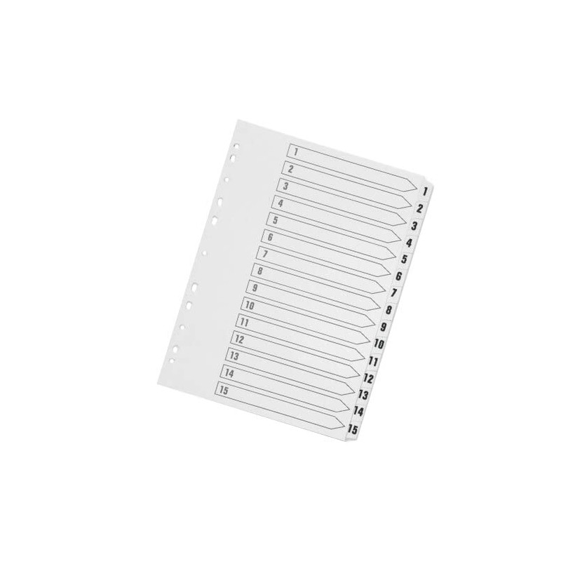 Q-Connect 1-15 Index Multi-Punched Reinforced Board Clear Tab A4 White