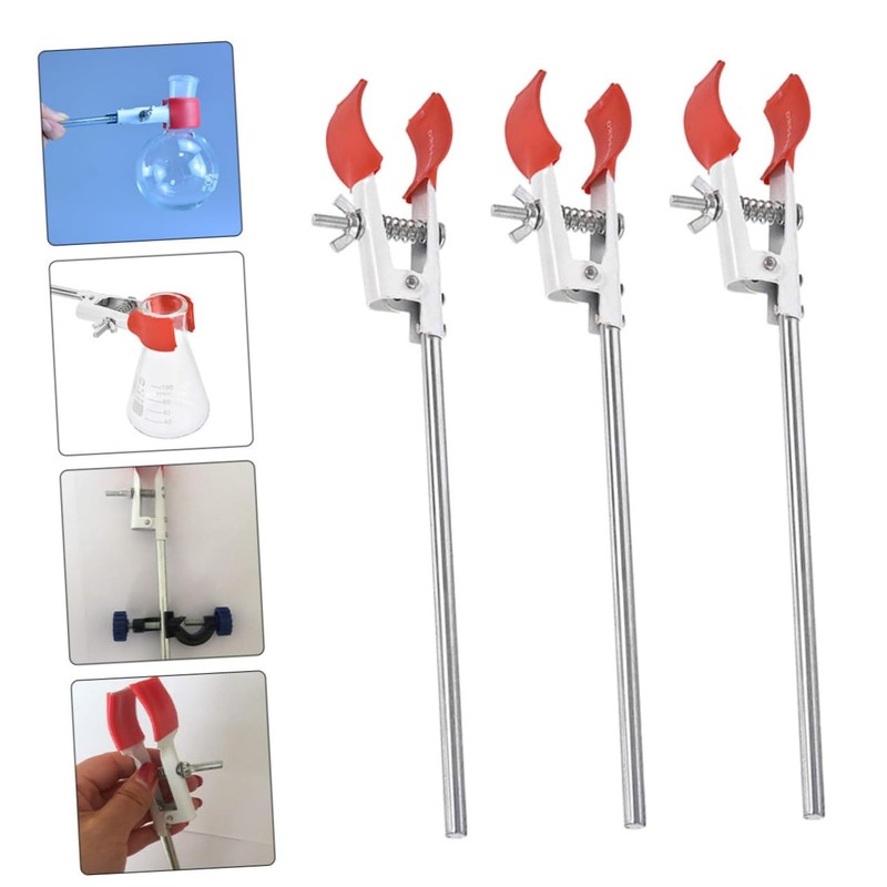 Ipetboom 3pcs Laboratory Flask Clamp Round Bottom Clips for Titration