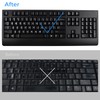 2 Pack Universal Arabic Keyboard Stickers, Transparent Background, with White
