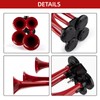 150db 12V Train Horn Kit，Red 4 Speakers， Air Horn With