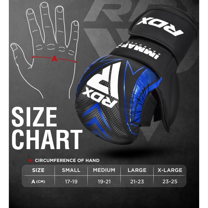 RDX IMMAF Approved Sparring Grappling Gloves, Professional Grade Hybrid Design