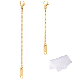 14K Gold Plated Extender Chain Necklace 925 Sterling Silver Extenders Chains Lobster Clasps for Necklace 2" 3" inch (Gold)