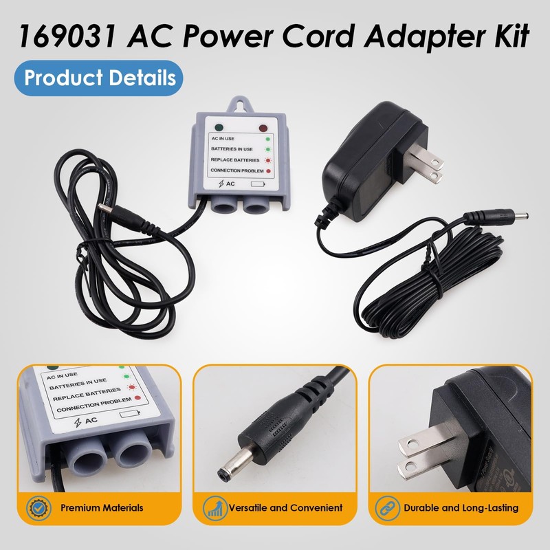 KITONLA 169031 AC Power Cord Adapter Kit, Compatible with Moen