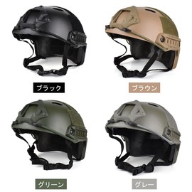 Ansimple Tactical Helmet, Airsoft Helmet, Cosplay Helmet, Survival Game, Equipment, Beginners, Replica, One Size Fits Most, Lightweight, Breathable (Black)