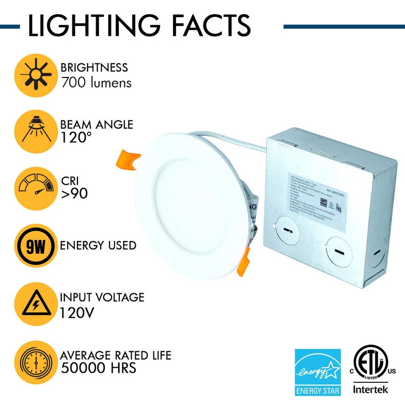 AH Lighting 4 Inch Dimmable LED 5CCT Slim Recessed Downlight