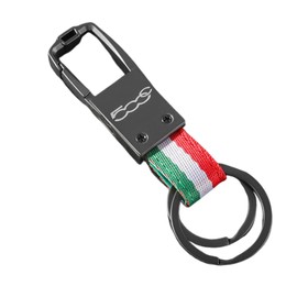 Italy Keyring with Fiat Logos, Accessories for Fiat 500C Accessories, Accessories Classic Replica Design (500C, A)