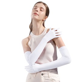 ITODA Sun Protection Driving Gloves Touchscreen Arm Sun Block Gloves Long Anti-UV Gloves for Cycling Fishing Climbing Gardening Hiking