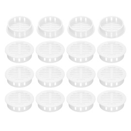 sourcing map 20Pcs 35mm/1.4in Air Vents Circular Soffit Vents, White Plastic Soffit Vent Cover for Bathroom Home, Office, Kitchen, Cabinet, Wardrobe