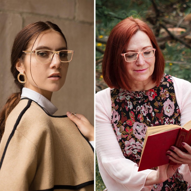 Przene Rectangle Blue Light Blocking Glasses for Women Men Retro