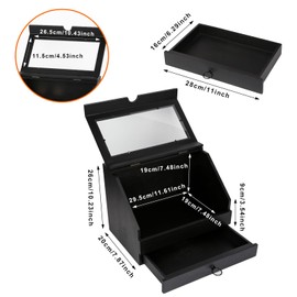 Cokritsm Wooden Cologne Organizer, Acrylic Clear Flip - Divided Drawer Angled Display, Vanity Storage for Perfumes Jewelry Cosmetics, Bedroom Bathroom Organiser, Black