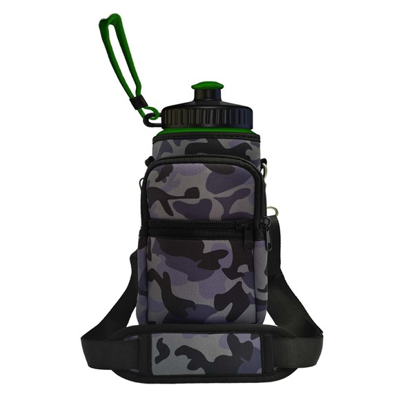 Hands-Free Camo Water Bottle Carrier Bag-Fits Owala FreeSip 24-30oz |