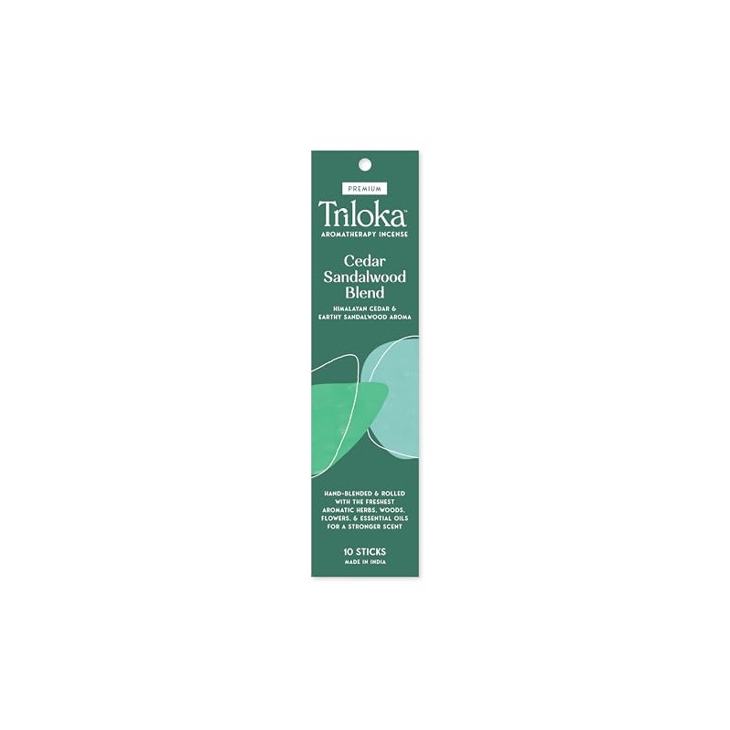 Triloka Premium Incense, Cedar Sandalwood Blend, 10 Sticks