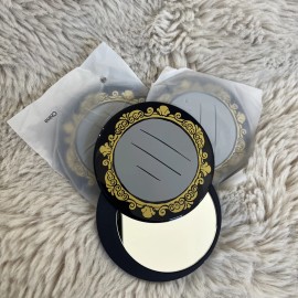 Estée Lauder 3 x ESTEE LAUDER ROUND COMPACT MIRROR NAVY Gold accents swivel open design