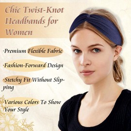STGDAK Headbands For Women Non Slip Hair Scarf Criss Cross Knotted Head Turban Elastic Head Wraps Yoga Workout Turban Cloth Hair Band Bandana Cotton Women's Hairbands For Girls