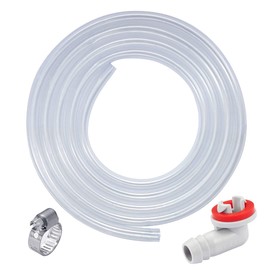 LitKiwi Improved Window Air Conditioner Drain Kit,AC Drain Hose Elbow Fitting(3/5-Inches) & 6Feet Improved Clear Vinyl Tube for Universal Mini-Split AC Unit & Window Air Conditioning Unit