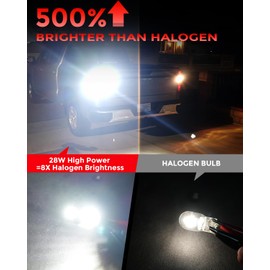 ZONBEAM 7440 W21W LED Reverse Backup Light Bulbs, CANBUS Error Free,No Hyper Flash - 1860-SMD Chips Powerful & Super Bright with Cooling Fan - CK & Standard Socket Plug-and-Play