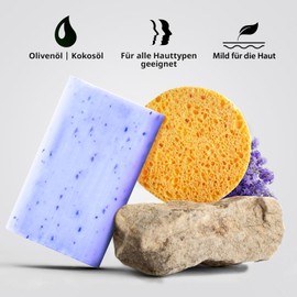 Dungl Schmied Handmade Lavender Soap | Lavender Soap Piece | Scented Natural | Without Palm Oil | Care Soap with Natural Ingredients | Vegan | For All Skin Types