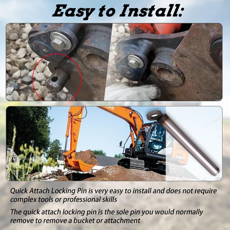 70091-00149 Quick Attach Bucket Locking Pin Fits for Kubota Excavators