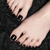sandanfine Black foot fake nails, solid color foot fake nails,