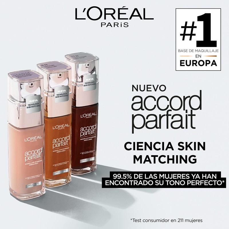 LOréal Paris Accord Parfait Base De Maquillaje Acabado Natural Tono