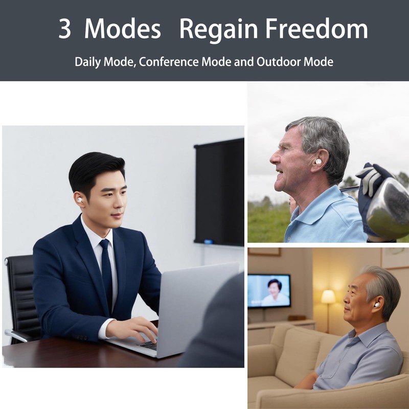 Hearing Aids for Seniors, for People with Hearing Loss, Rechargeable